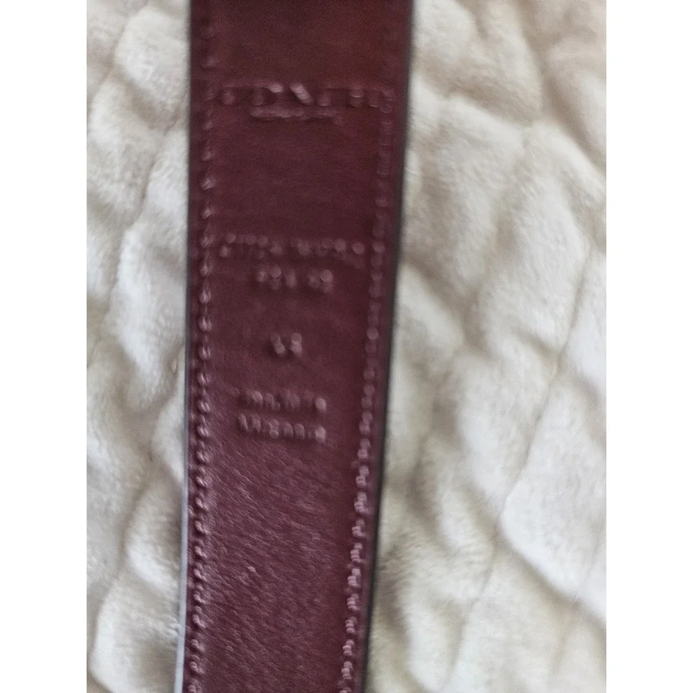 NEW Coach Women's Gold Buckle Red Leather Belt - Size‎ XS